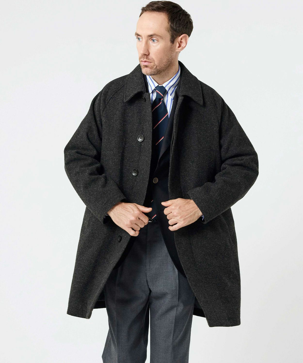 ヘリンボーンダッフルコート(ウール)(MEN) 全2色 | BRITISH MADE