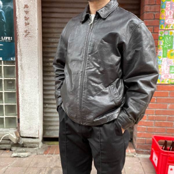 90s OLD GAP オールド ギャップ 短丈 レザージャケット 黒 L程度
