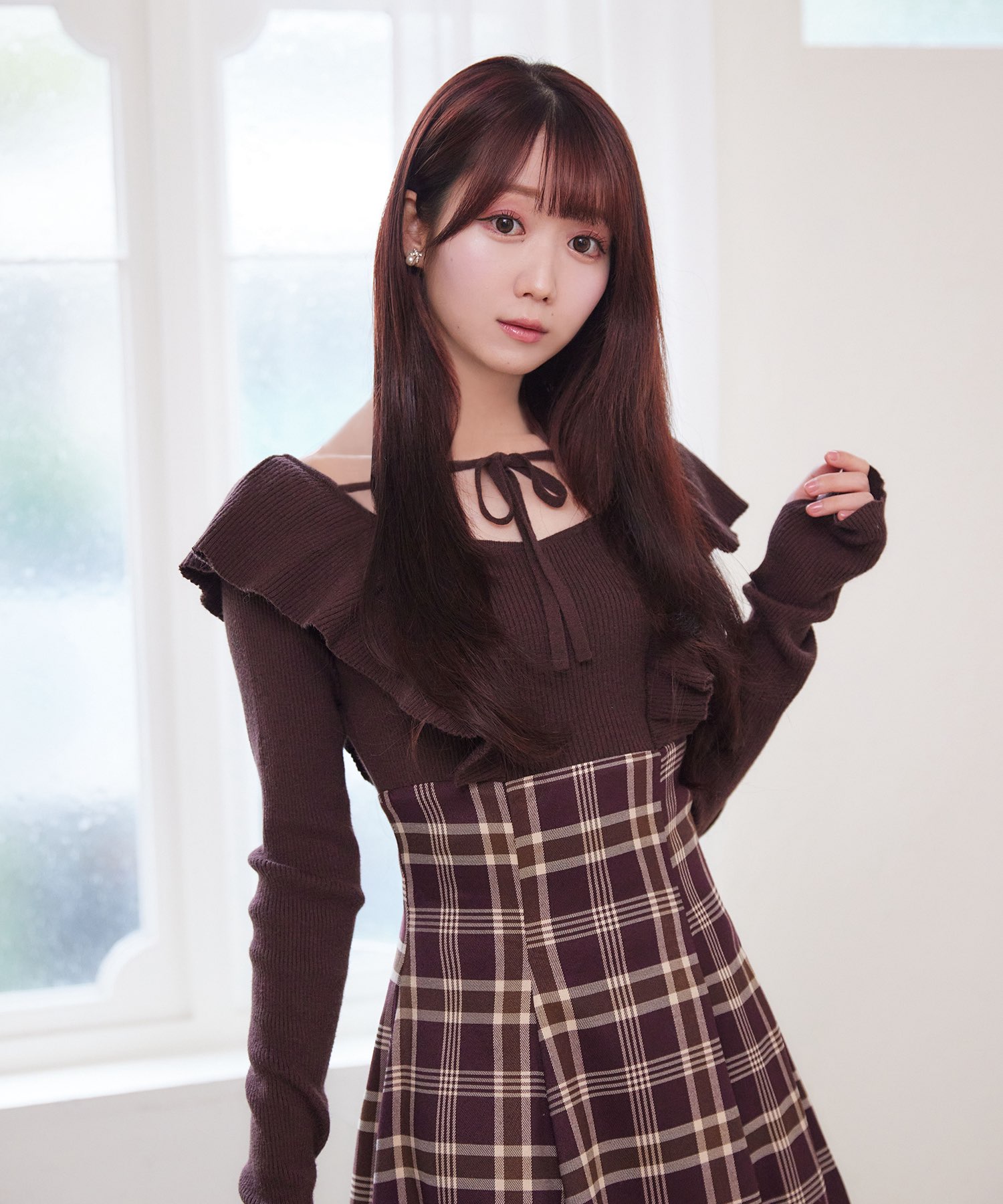 checkered×knit docking one piece – BUNNY APARTMENT