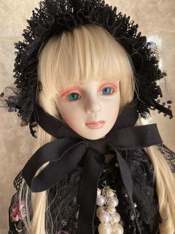 創作ビスクドール人形 黒いロングドレスの女の子 その他人形 calendoll