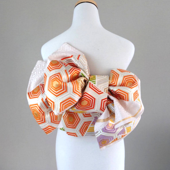 セール☆振袖用変わり結び 重ね亀甲 作り帯付け帯 胴巻き〜90cm 和装