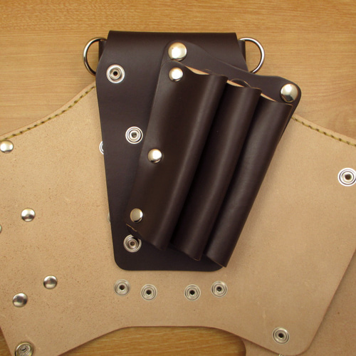 手縫い 本革 5丁差し シザーケース (ダークブラウン) SCA-125/CDB