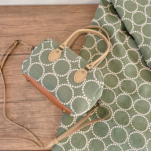 新作／ミナペルホネン生地の2wayスクエアミニボストンバッグ【選べる2