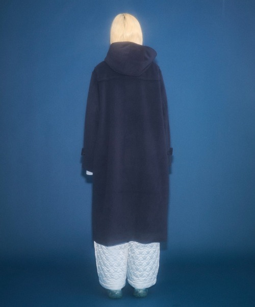 セール】high-neck hooded long duffle coat / ハイフードロング
