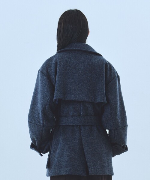 再入荷なし！】SUPER140ラペルショートコート｜ウール/保温/冬服