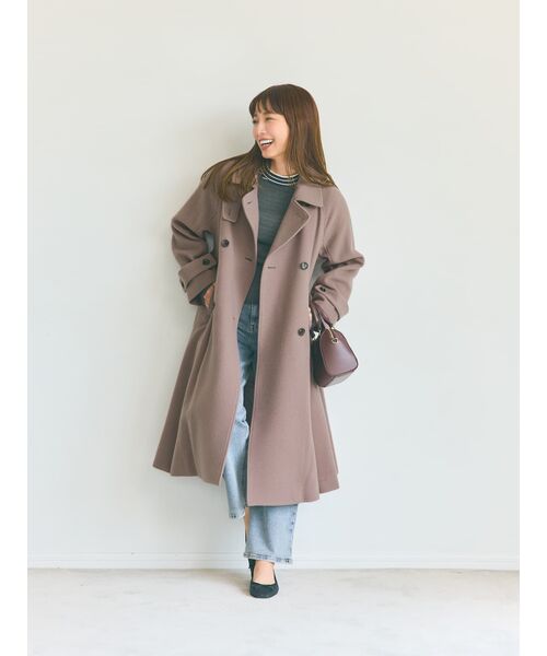 COHINA（コヒナ）の「2wayカラーバックフレアウールコート【低身長