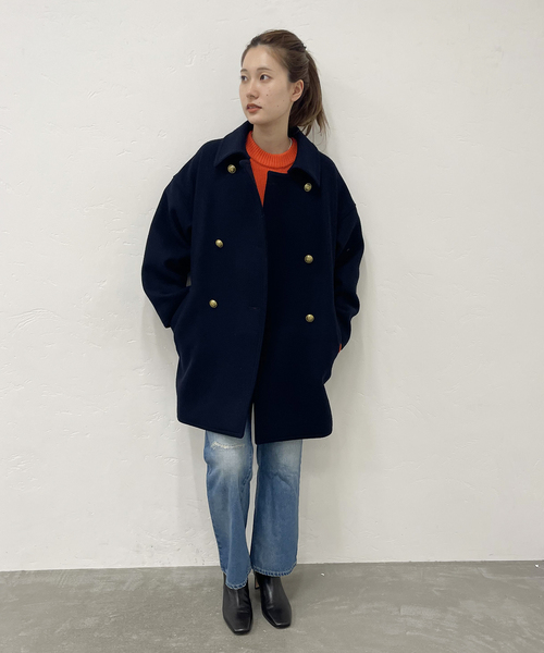 セール】≪追加≫Super 100ダブルクロスPコート（ピーコート