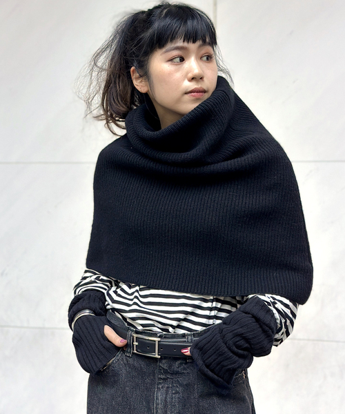 追加 リブニットケープ（ネックウォーマー/スヌード）｜AP STUDIO