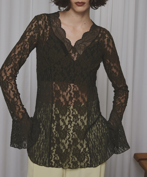 COMBINATION LACE TOP（Tシャツ/カットソー）｜Ameri（アメリ）の