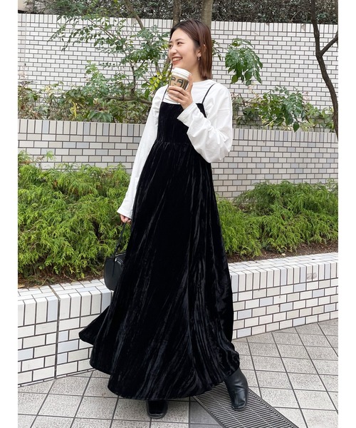 Ungrid（アングリッド）の「ベロアギャザーキャミワンピース