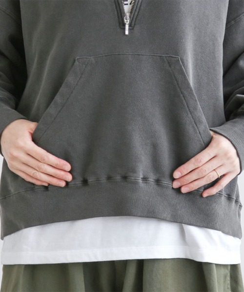 ピグメントスウェットハーフジッププルオーバー（スウェット