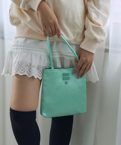 セール】MARY QUANT × PUBLUX/マリークワント 刺繍 ロゴ サテン