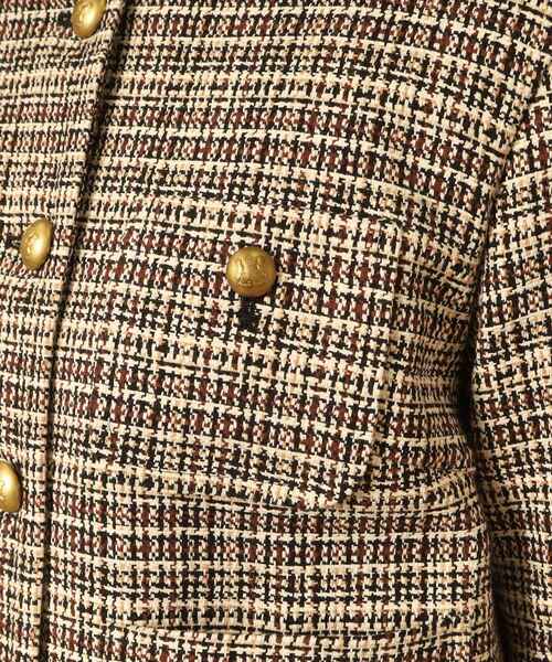 セール】DEVEAUXツイードジャケット（ノーカラージャケット