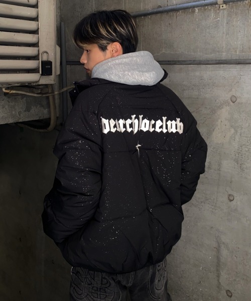 セール】【25年秋冬新作】ラメデザインメタルパーツバックプリント中綿