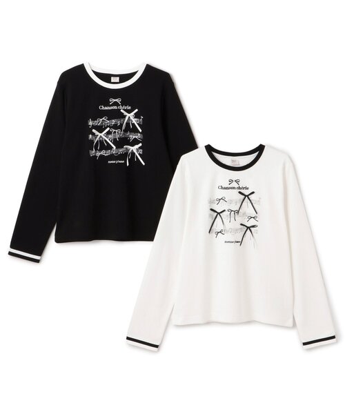 セール】リボン＆音符長袖Tシャツ♪（Tシャツ/カットソー）｜mezzo