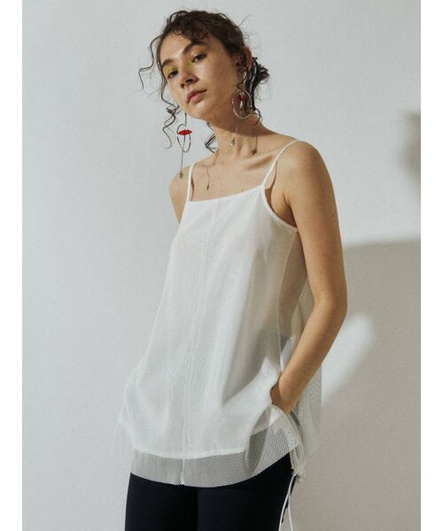 UN3D.（アンスリード）の「バックギャザーメッシュキャミ