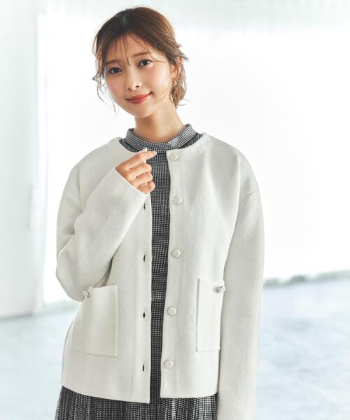 セール】ダブルフェイスコーディガン【洗濯機OK】（カーディガン