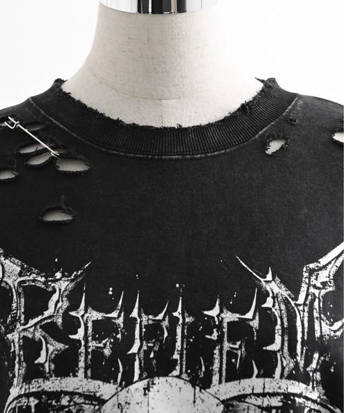 REFLEM/レフレム』スカルプリントダメージPO/プルオーバースウェットシャツ