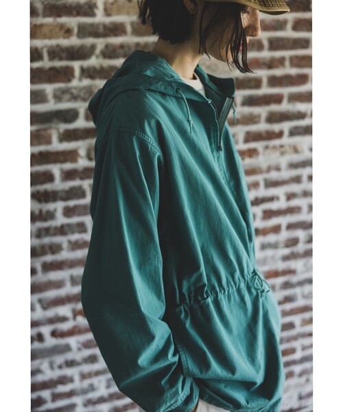 セール】ハイデンシティ クロス ガーメントダイ アノラック パーカー