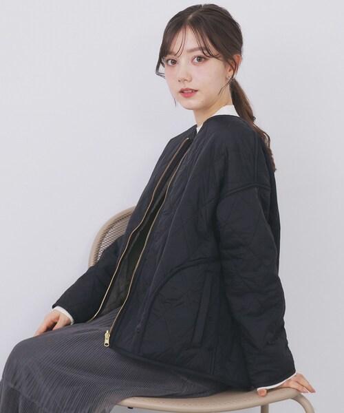 リバーシブル キルティングファーブルゾン【洗濯機OK】（ブルゾン