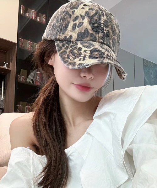 2025SS NEW CAP 】レオパード 豹柄 刺繍 ロゴ ベースボール Y2K 韓国