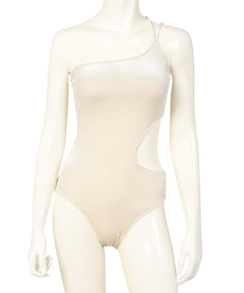 anuans（アニュアンス）の「サイドカットアウトベロアワンピース（水着