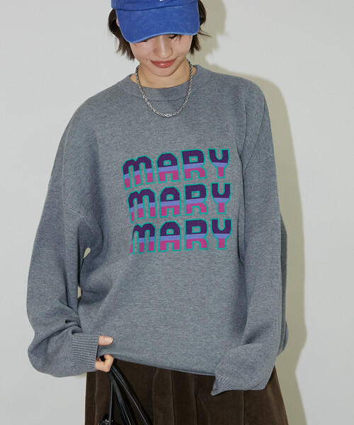 セール】マリマリマリー×PUBLUX MARYロゴジャガードニット【限定展開