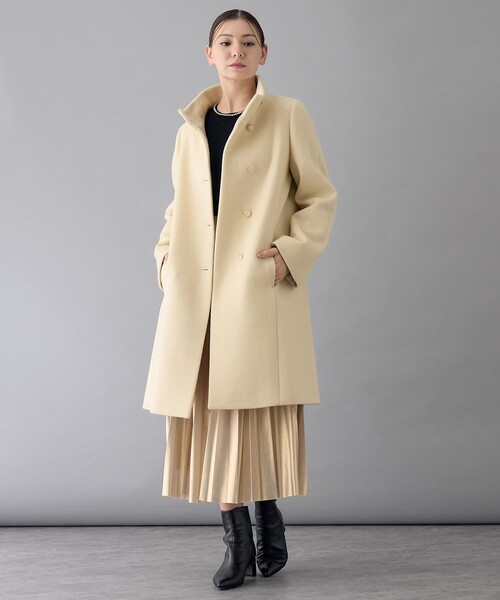 セール】シャルムビーバースタンドカラーコート（トレンチコート