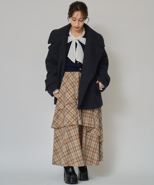 ボアダブルミドルコート（ステンカラーコート）｜REDYAZEL