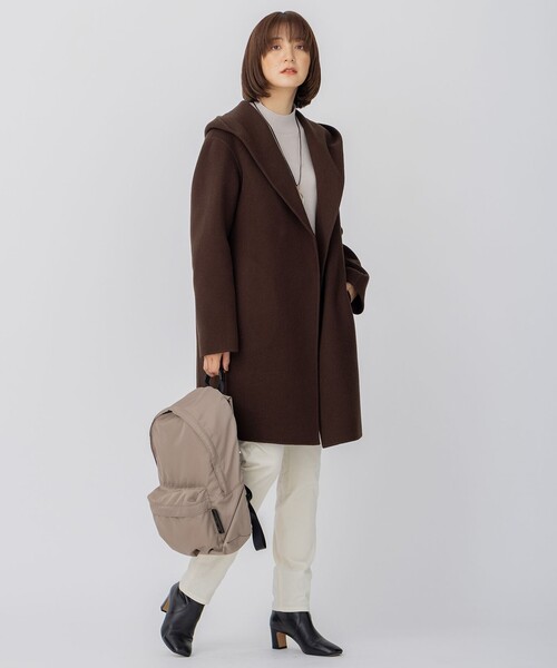 23区（ニジュウサンク）の「ウールリバー フード付き ミドル丈コート