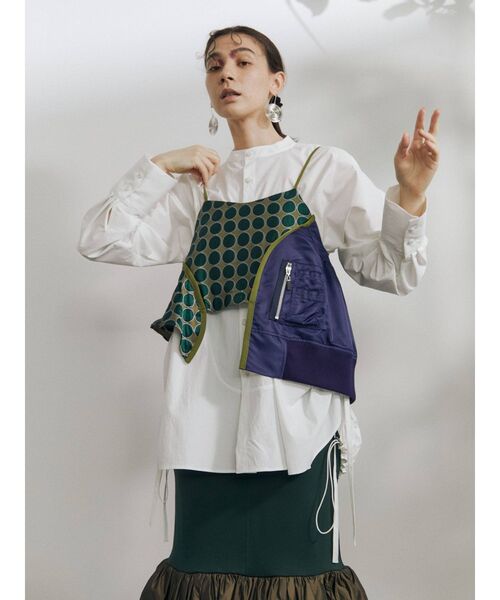 訳あり＊UN3D.【定価3.7万】ジャカードミックスキャミソール 訳あり