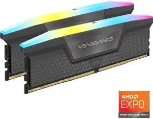 CORSAIR Vengeance RGB 64GB (2 x 32GB) 288-Pin PC RAM DDR5 6000