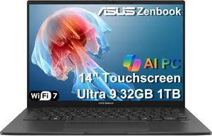 ASUS Zenbook 14 AI PC Touchscreen Laptop, Intel Ultra 9 285H, 32GB