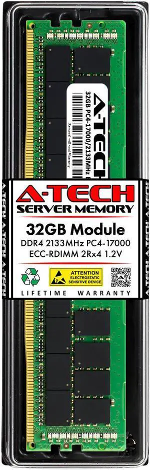 A-Tech 32GB 2Rx4 PC4-19200 DDR4 2400 ECC REG RDIMM Registered DIMM