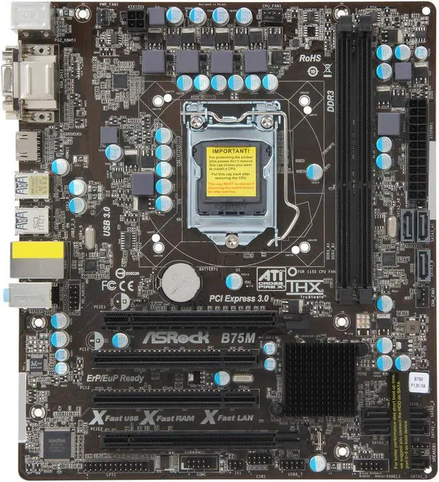 Used - Good: ASRock B75M LGA 1155 Micro ATX Intel Motherboard