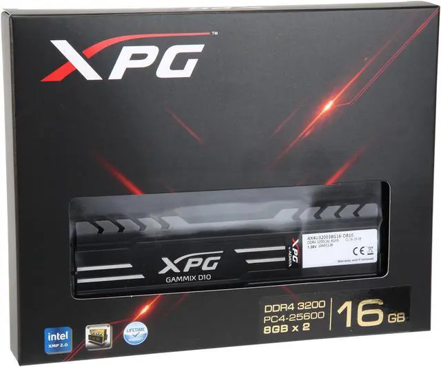 XPG GAMMIX D10 16GB (2 x 8GB) DDR4 3200 (PC4 25600) Desktop Memory