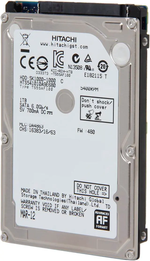 HGST Travelstar 5K1000 HTS541010A9E680 (0J22413) 1TB 5400 RPM 8MB