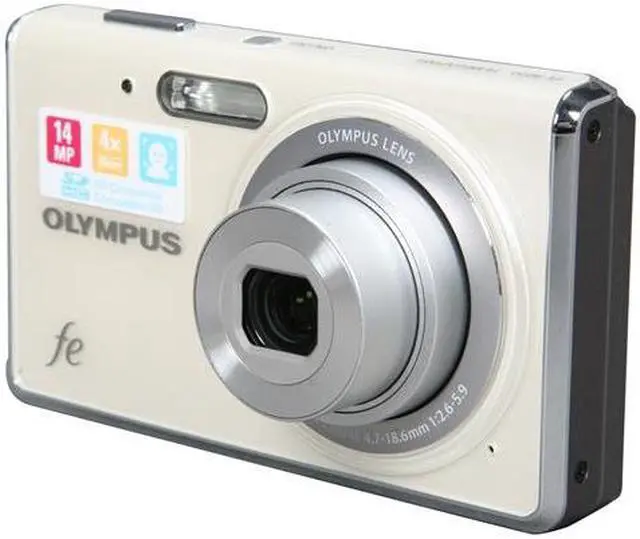 OLYMPUS FE-4020 White 14 MP 26mm Wide Angle Digital Camera