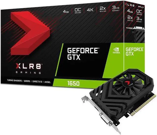 PNY GeForce GTX 1650 4GB XLR8 Gaming Overclocked Edition Graphics