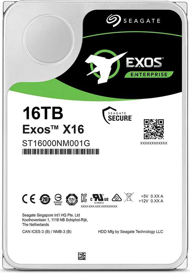 Seagate Exos 16TB Enterprise HDD 7200 RPM 3.5
