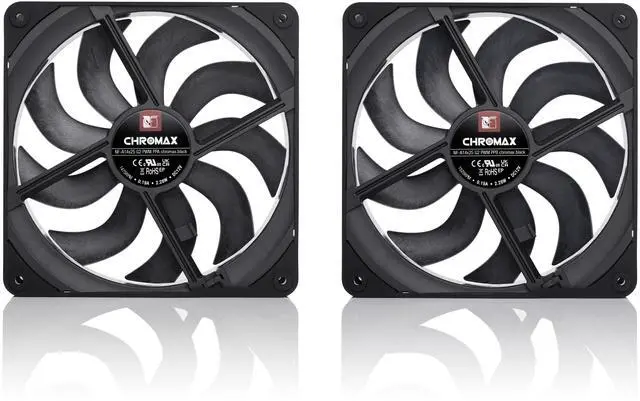 Noctua NF-A14x25 G2 PWM Sx2-PP chromax.black, Dual Fan Set for