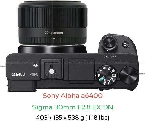 Sony A6400 Camera and Sigma 30mm F2.8 EX DN Lens