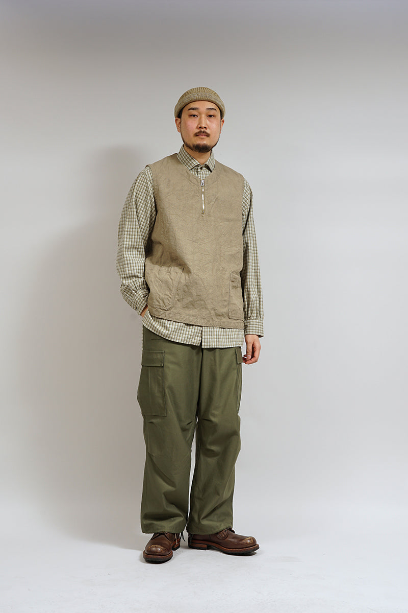 ナイジェル・ケーボン】MAN / フレンチワークベスト - ヘンプ / FRENCH