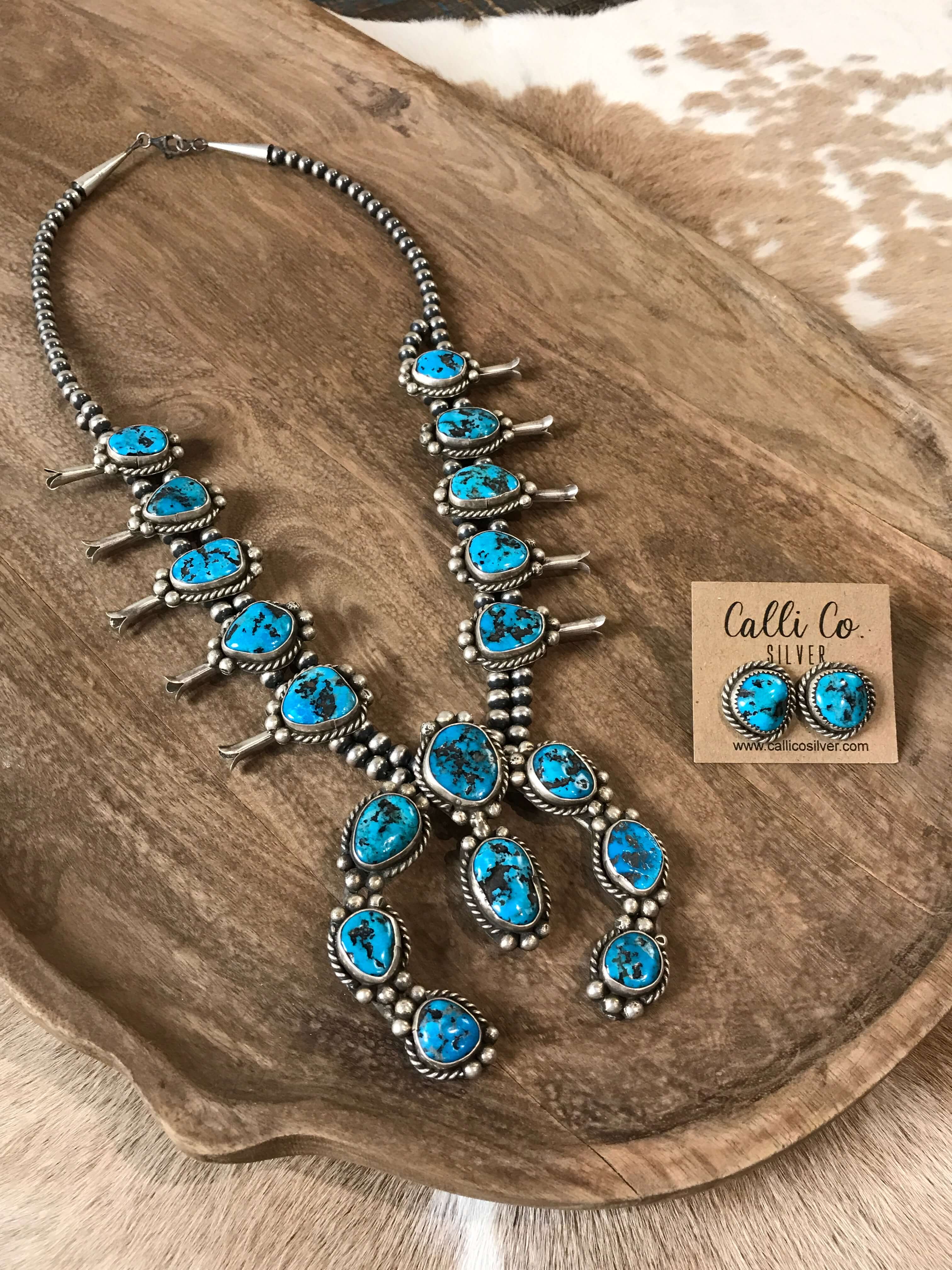 Navajo Handmade Squash Blossom Necklace | Calli Co Silver Jewelry