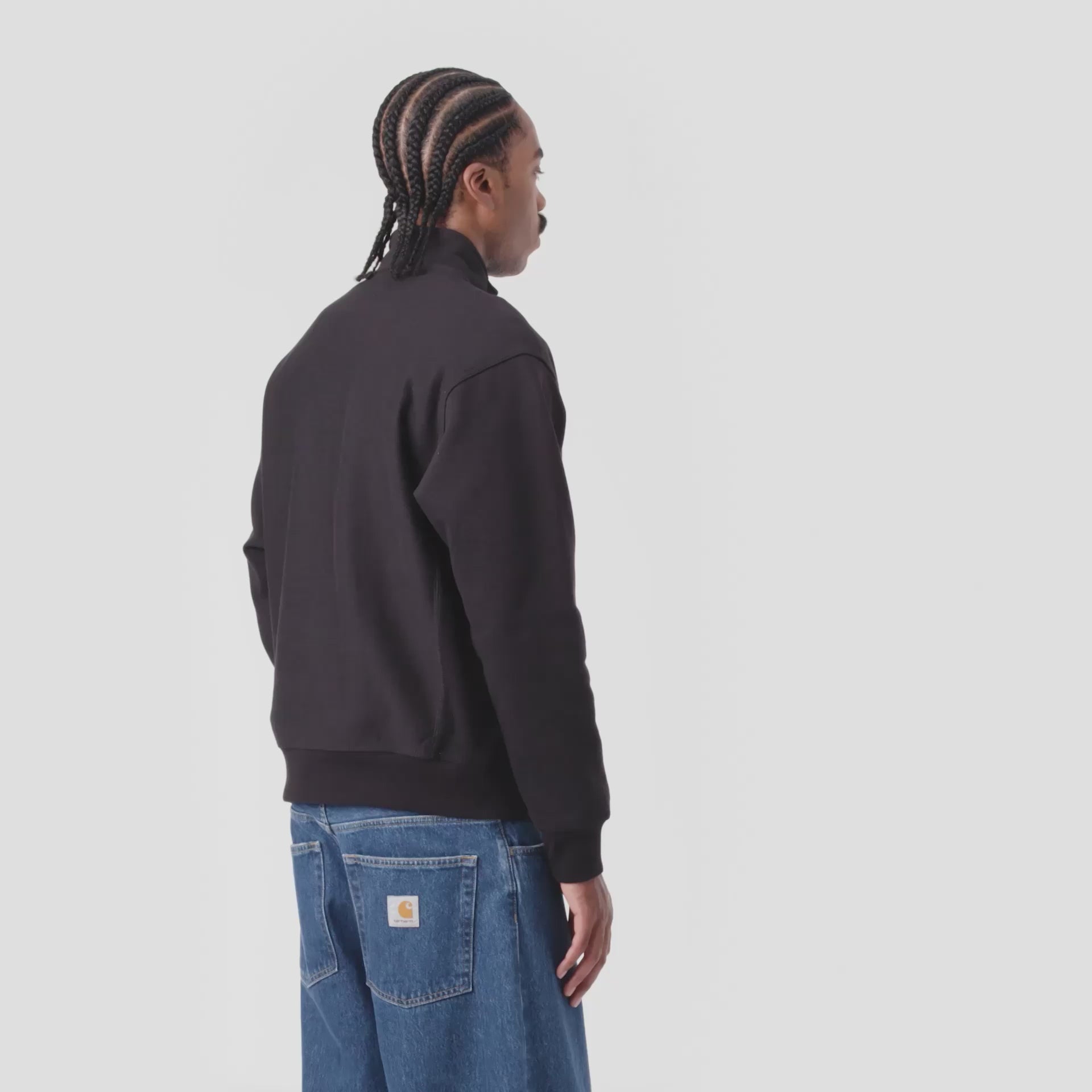 ハーフジップアメリカンスクリプトスウェットシャツ