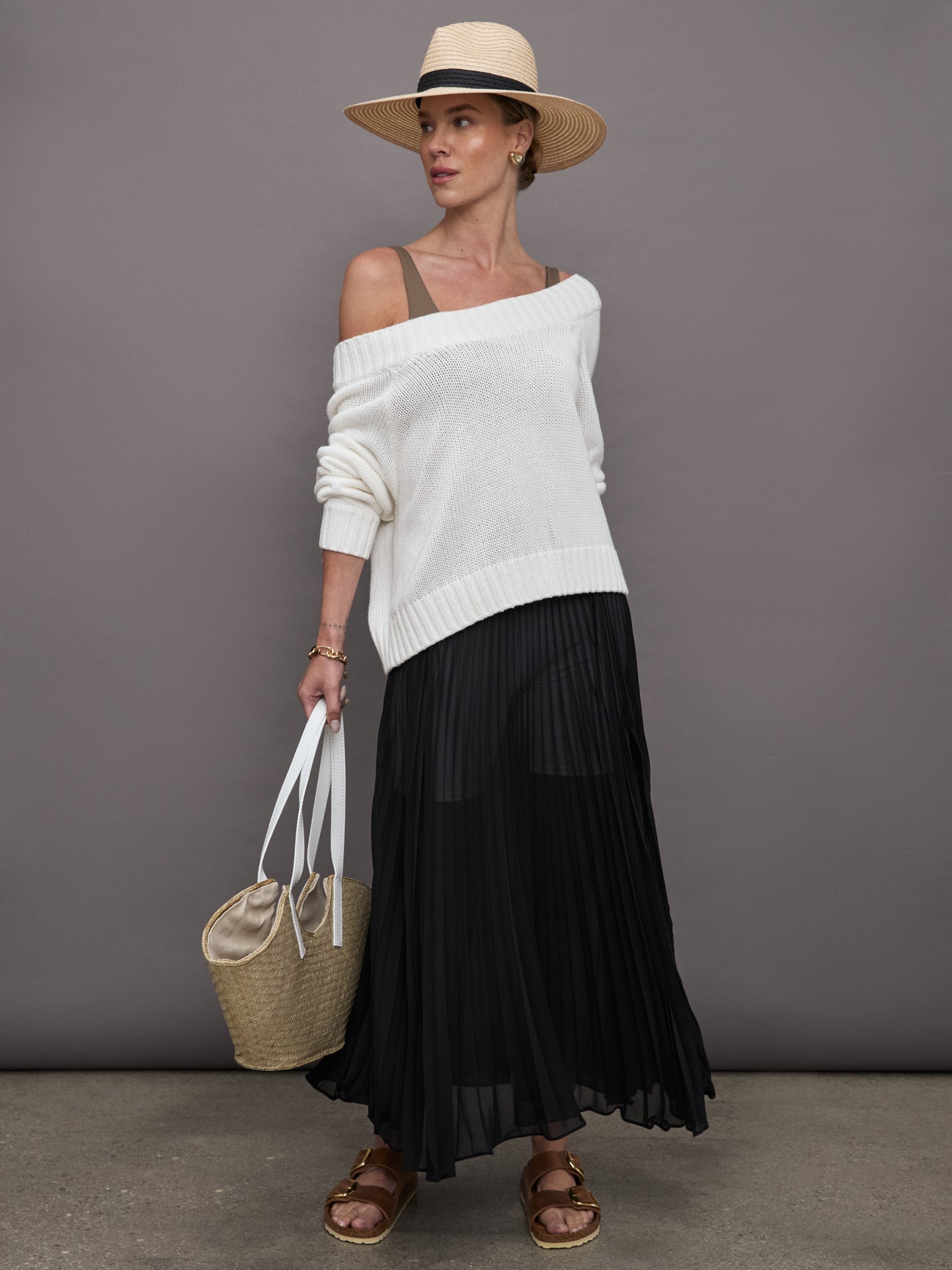 Slouchy Knit Sweater - Off White – Carbon38