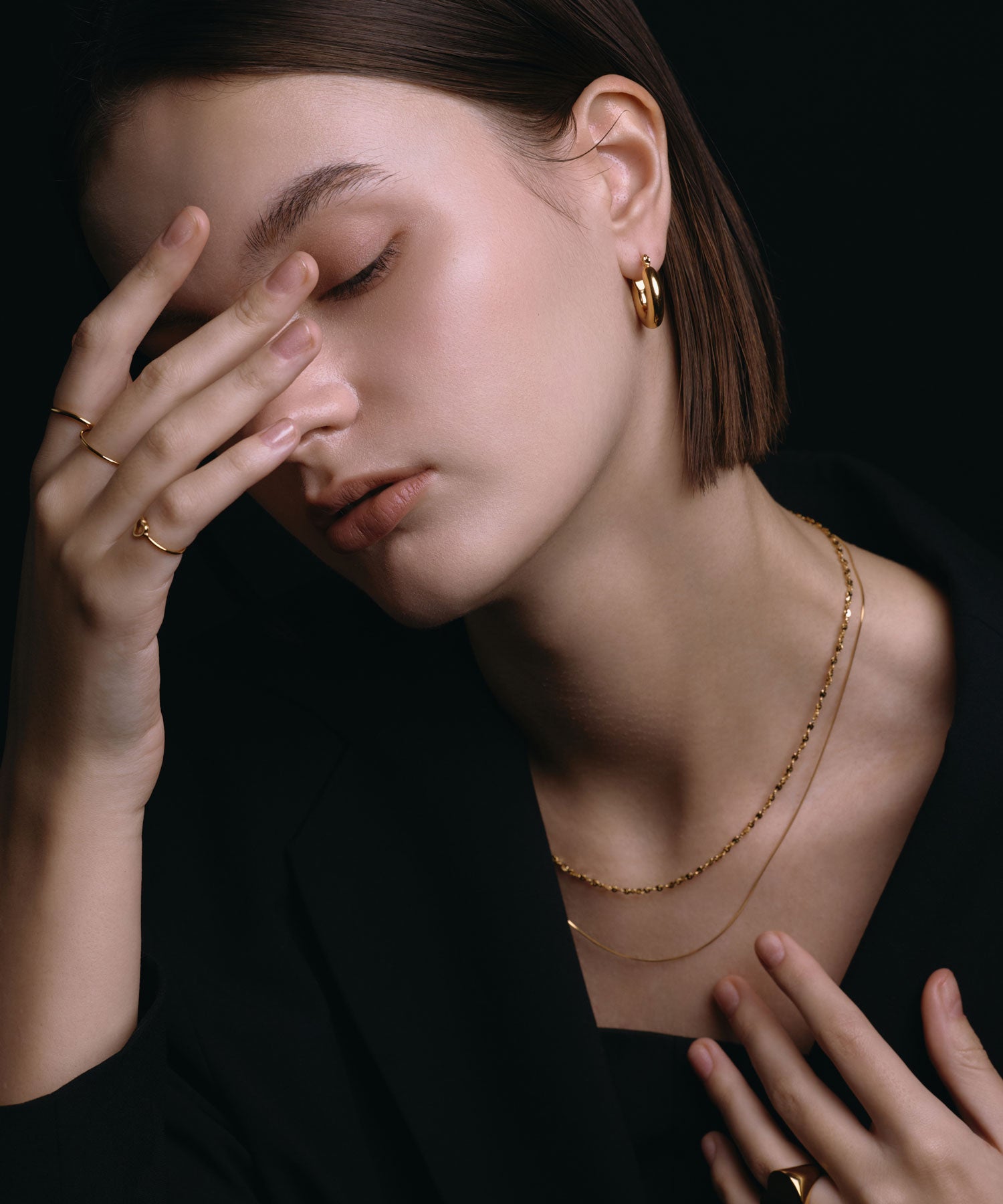 ゴールド]シンプルフープピアス