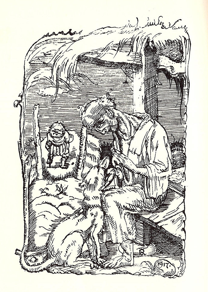 101冊の挿絵のある本（44）…岸田劉生：挿絵『カチカチ山と花咲爺』の