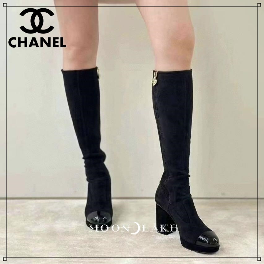 ≪23B☆≫シャネル CHANEL ロングブーツ スエード加工 (CHANEL/ロング