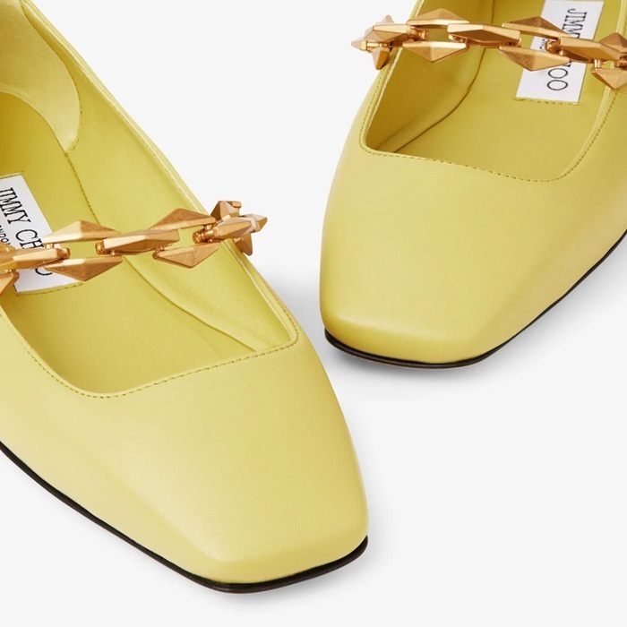 JIMMY CHOO Diamond Tilda Flat ナッパレザー・フラットシューズ